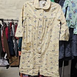Nwt 100% Cotton Button Up Sleep Dress With Pockets